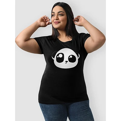 Cute Panda Women Plus Size T-shirt