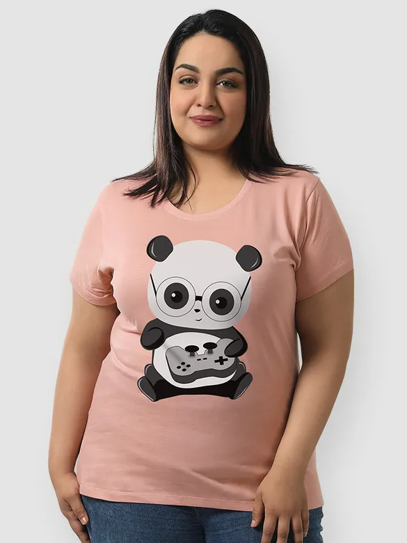 Gamer Panda Women Plus Size T-shirt, 