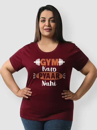 Gym Karo Pyaar Nahi Women's Plus Size T-shirt