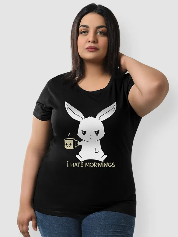 Hate Morning Women Plus Size T-shirt