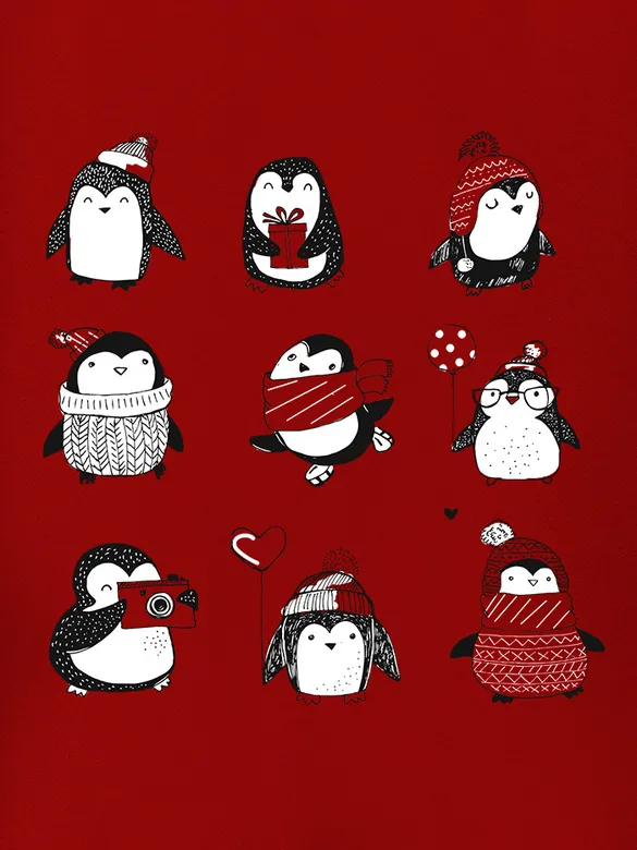 Holiday Penguin Women Plus Size T-shirt