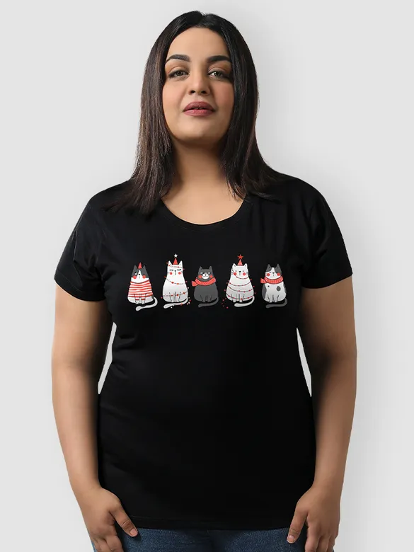Jingle Cats Women Plus Size T-shirt,
