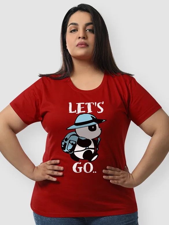 Lets Go Panda Women Plus Size T-shirt