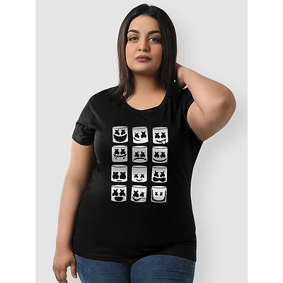 Marshmello Moods Women Plus Size T-shirt