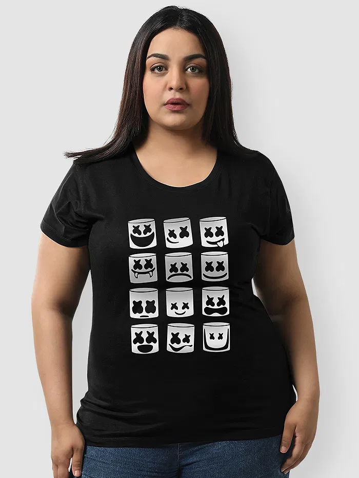 Marshmello Moods Women Plus Size T-shirt