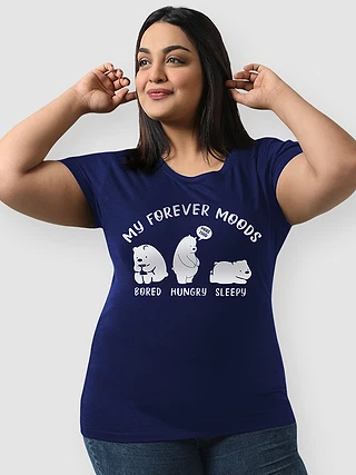 Moody Bear Women Plus Size T shirt,