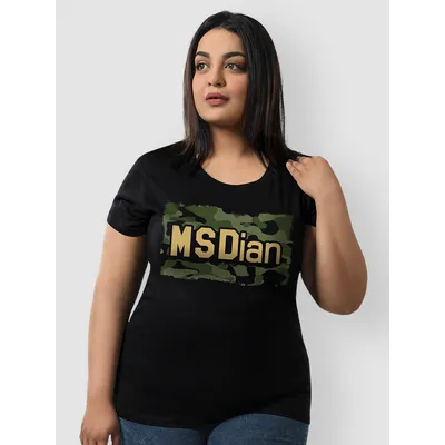 Msdian Camouflage Plus Size Women T-shirt
