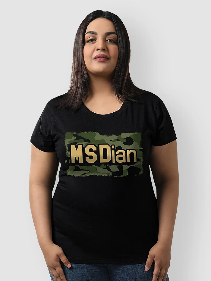 Msdian Camouflage Women Plus Size T-shirt