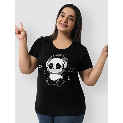 Music Panda Women Plus Size T-shirt, 