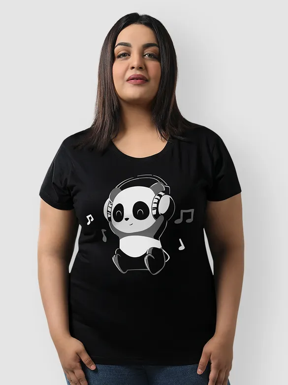 Music Panda Women Plus Size T-shirt