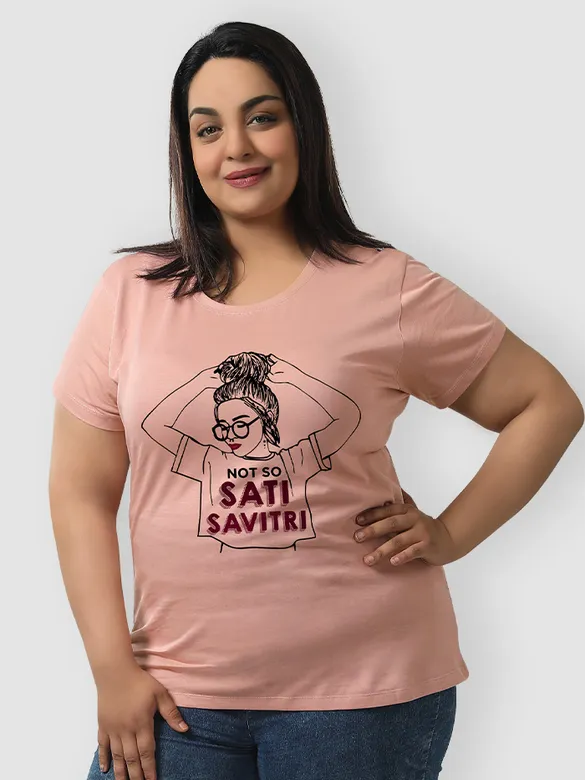 Not So Sati Savitri Plus Size Women T-shirts