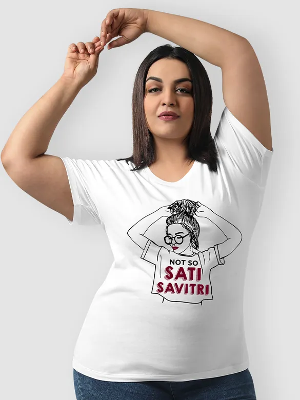 Not So Sati Savitri Plus Size Women T-shirts