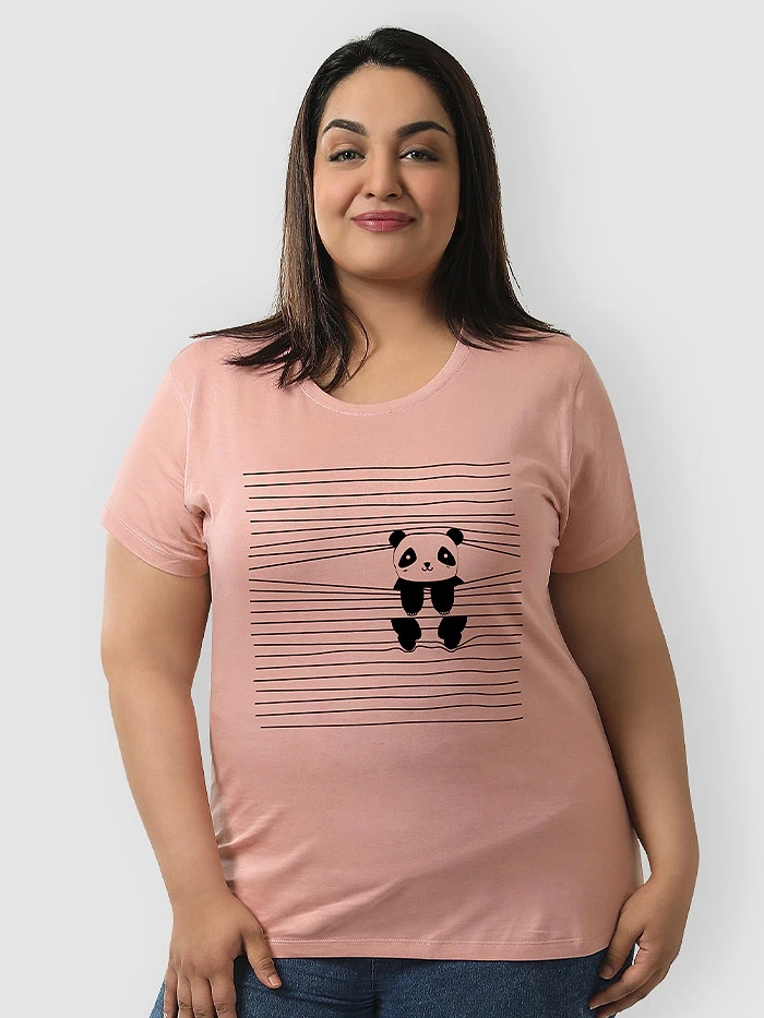 Peeping Panda Women Plus Size T-shirt, 