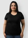 Plain Black ladies plus size tops