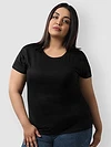 Plain Black Women's Plus Size T-shirt