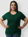 Plain Bottle Green Women's Plus Size T-shirt