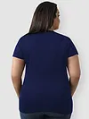 Plain Navy Blue Womens Plus Size T-shirt