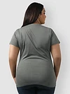 Plain Space Grey Womens Plus Size T-Shirt