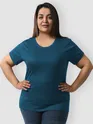 Plain Teal Blue Women's Plus Size T-shirt
