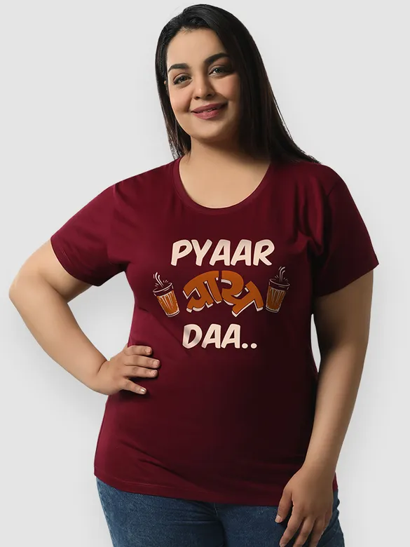 Pyar Chai Daa Plus Size Women T-shirt